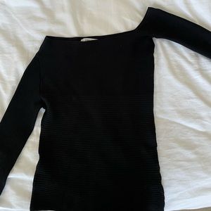 Zara asymmetric ribbed sweater